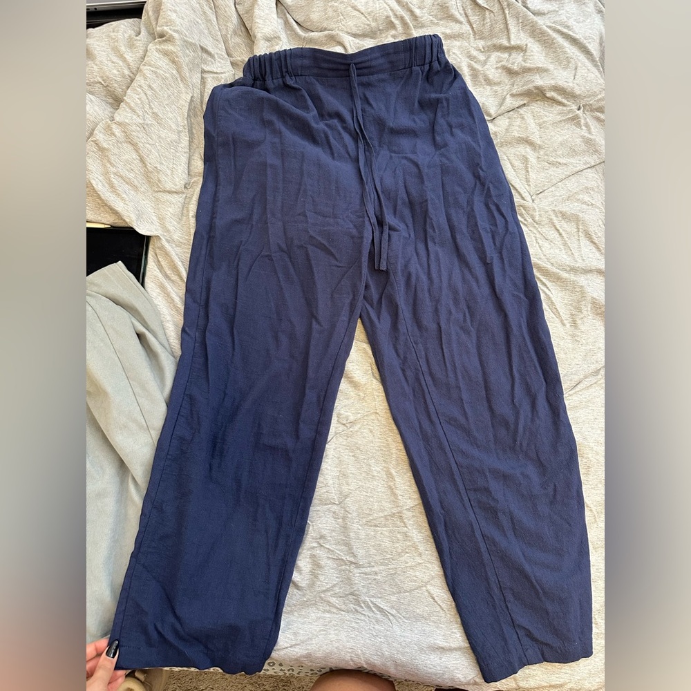SHEIN Women's Navy Blue Trousers